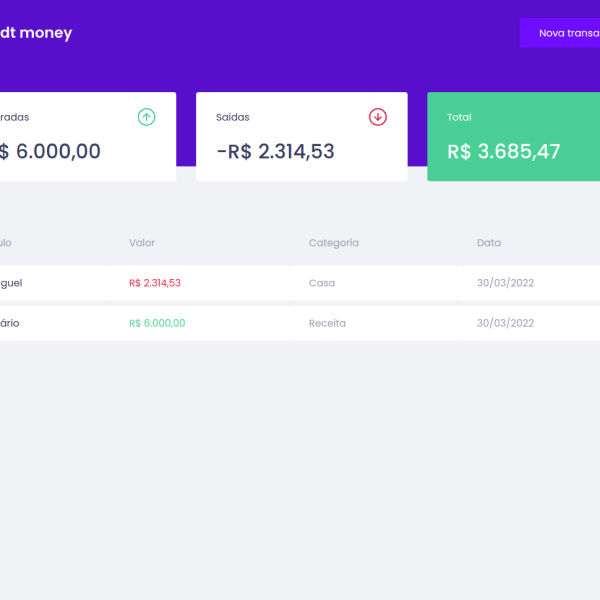 Imagem do Projeto dtMoney